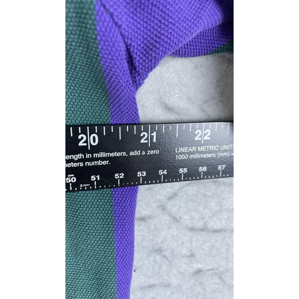 Vintage Atlanta 1996 Olympics Rugby‎ Polo Shirt Mens Large Green Purple Striped